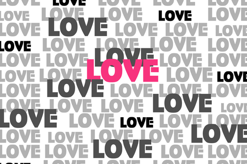 LOVE black on white